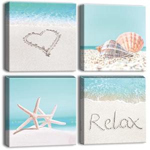 Artscope 4 Piezas Lienzos Decorativos - Mariscos y Playas I…