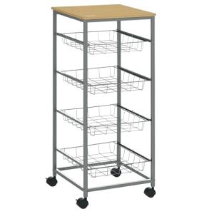 HOMCOM Carro Multiusos de Cocina Bano con Ruedas 5 Niveles…