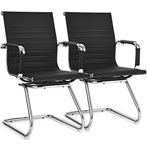 COSTWAY Juego de 2 Sillas de Oficina, Silla Ergonomica Escr…