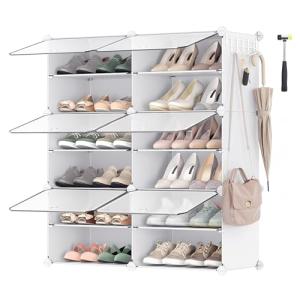 SONGMICS Mueble Zapatero Plástico, 6 Compartimentos para 24…