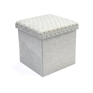 THE HOME DECO FACTORY Caja-PUF Plegable Gris Claro