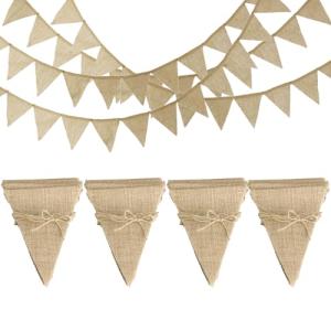4 Pcs Banderines Decorativos Tela, Banderines Fiesta Tela Y…