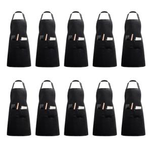 NefLaca 10 piezas delantal de cocina con 2 bolsillos unisex…