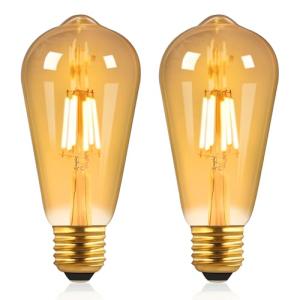 Bombilla LED Edison Vintage Regulable, ST64 Blanco Cálido 2…