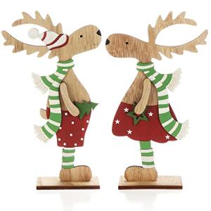 com-four® 2X Expositores Decorativos para Navidad - Reno de…