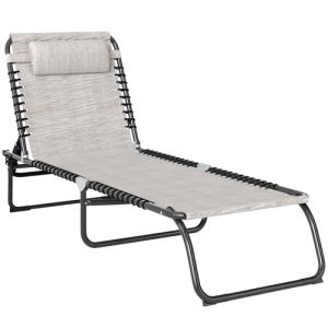 Outsunny Tumbona Plegable y Ajustable de 4 Posiciones Silla…