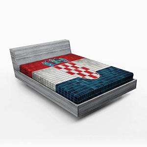 ABAKUHAUS Croacia Sábana Elastizada, Bandera con Cuadrados…