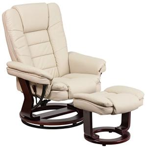 Flash Furniture Butaca de cuero giratoria con reposapiés, r…