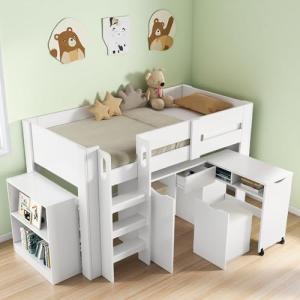 Sapgaks - Cama entrepiso infantil con escritorio y armario…