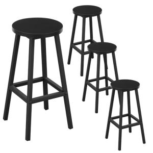 Klihome Set de 4 Taburetes de Bar, Taburetes Altos para Coc…