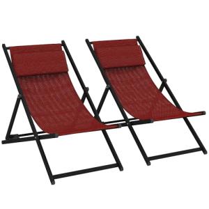 Outsunny Conjunto de 2 Tumbonas Plegables de Aluminio Tumbo…
