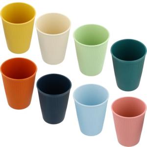 8 Pcs Vasos Plastico Duro 350ml, 8,3x10,8cm, 8 Colores Copa…