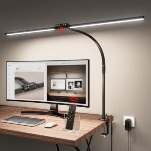 Jeebel Lámpara de Escritorio Pinza LED 24W 80cm Lampara de…
