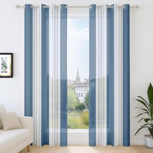 Deconovo Cortinas y Visillos Salon, Translucidas, para Vent…
