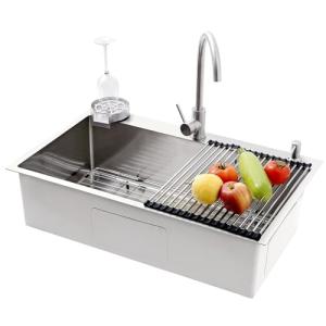 Fregadero Cocina Grande Acero Inoxidable 304, Fregadero 1 S…