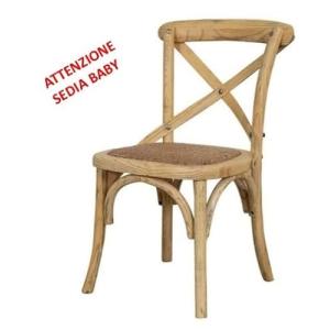 Biscottini Silla Thonet Baby de madera maciza y ratán L36xP…