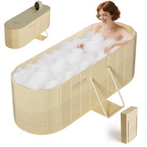 NArra Bañera plegable portátil para adultos, 2 en 1, baño c…