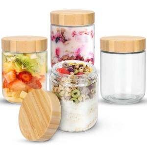 Mozvvco 4 Tarros de Comida Preparada 500ml Tarros de Avena…