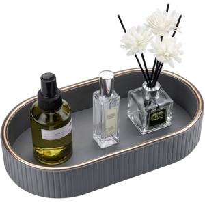 GORESE Bandeja para baño, Bandeja Decorativa Ovalada de Cue…