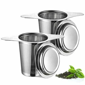 UNIDEAL 2 Piezas Filtros de Té con Tapa de acero inoxidable…