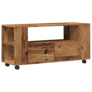 vidaXL Mueble TV con Ruedas Madera ingeniería Envejecida 10…