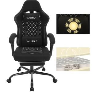 WOLTU Silla Gaming Ergonómica, Silla Oficina con Soporte Lu…