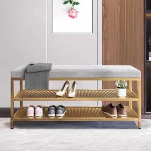 Banco zapatero 2 en 1 con asiento acolchado, banco de almac…