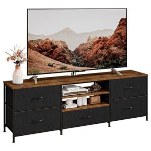 Uptyia Mueble TV con 5 cajones,30Dx140Wx50H cm, Mueble TV S…