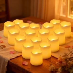 24 velas LED de cera sin llama que funcionan con pilas, Luc…