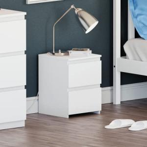 Vida Designs Mesita de noche Denver con 2 cajones (blanca),…
