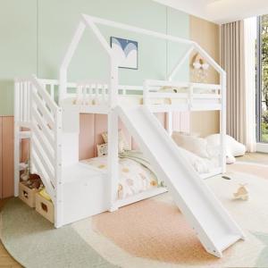 Azkoeesy Litera Infantil 90 x 200 cm, con Tobogán, Escalera…
