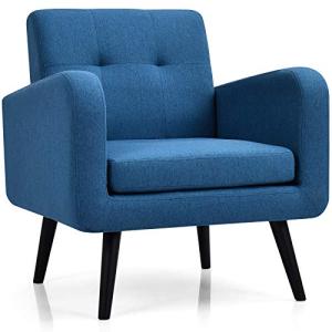 RELAX4LIFE Sillón con Reposabrazos y Patas de Madera Maciza…