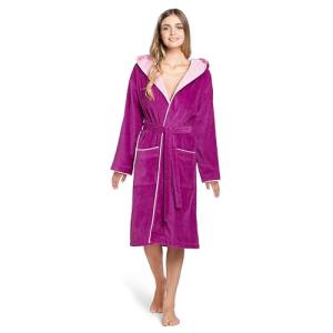 Twinzen Albornoz Mujer Fuschia - Algodón y Terciopelo OEKO…