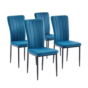 BAÏTA Poppy Juego de 4 sillas, Metal, Azul, L56.5