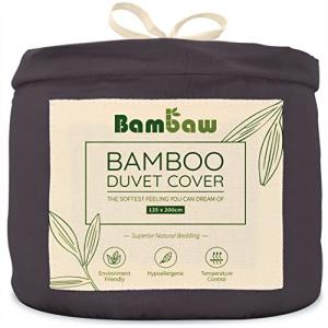 Bambaw Funda Nórdica de Bambú | Antracito - 135x200 cm Duve…