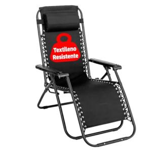 LOLAhome Sillón Tumbona Gravedad Cero Negro | Textileno Alt…