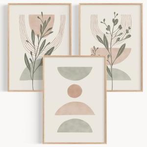 OHBIMBA® Set De 3 Laminas Decorativas Pared Abstractas Para…