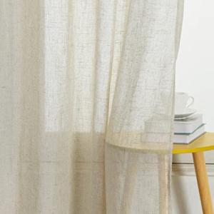 DALINA Textil - Cortinas translúcidas de Lino Rugoso para s…