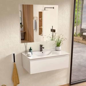 BELLOBATH - Mueble Baño Suspendido con Lavabo de Cerámica y…