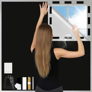 Aevcvok 300x145cm Estor Térmico Opaco sin Taladrar, 420D Ox…
