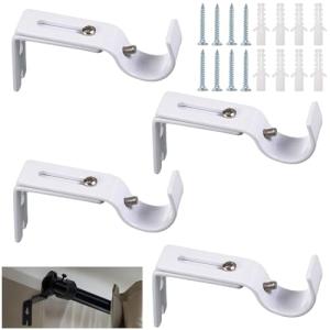 Soportes Barra de Cortina Ajustable, 4 Piezas Soportes de P…
