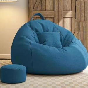 Puff Salón de Lino con Reposapies Puff Pera con Relleno de…