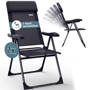 CASARIA Set de 2 Sillas de Jardín Plegables Silla Camping B…