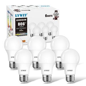 LVWIT Bombillas LED E27, 8W Equivalente a 60W, 6500K Luz Bl…