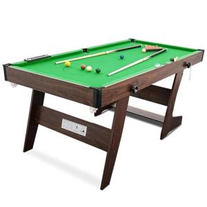 HLC Mesa de billar plegable con accesorios completos TRES c…