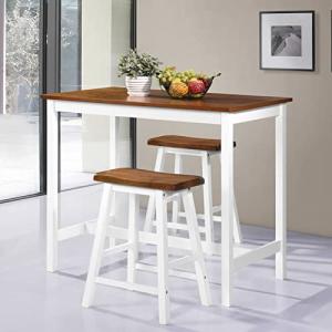 MOONAIRY Set de Mesa y Taburete de Bar 3 Piezas, Mesa Alta…