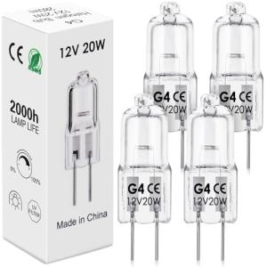 BROTOU 4pcs Bombilla Halógena G4 20W 12V, 300LM Blanco Cáli…