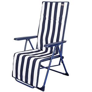 AKTIVE 62616 - Tumbona plegable 5 posiciones rayas marinera…