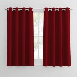 PONY DANCE Cortinas Cortas Salon Cortinas Opacas 2 Piezas C…