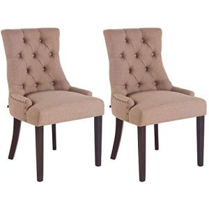 CLP Set 2 Sillas Comedor Aberdeen En Tela & Base De Madera…